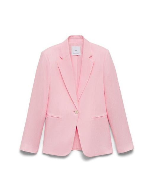 Mango Pink Boreli Linen Blazer