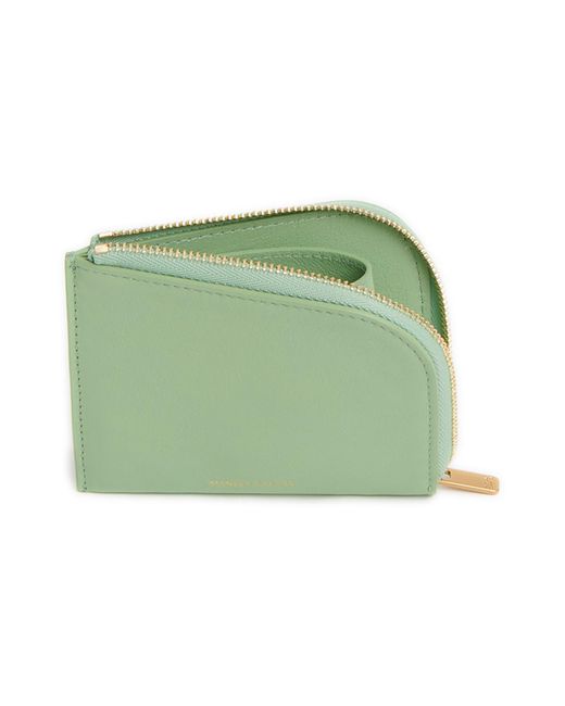 Mansur Gavriel Green Slim Leather Zip Wallet