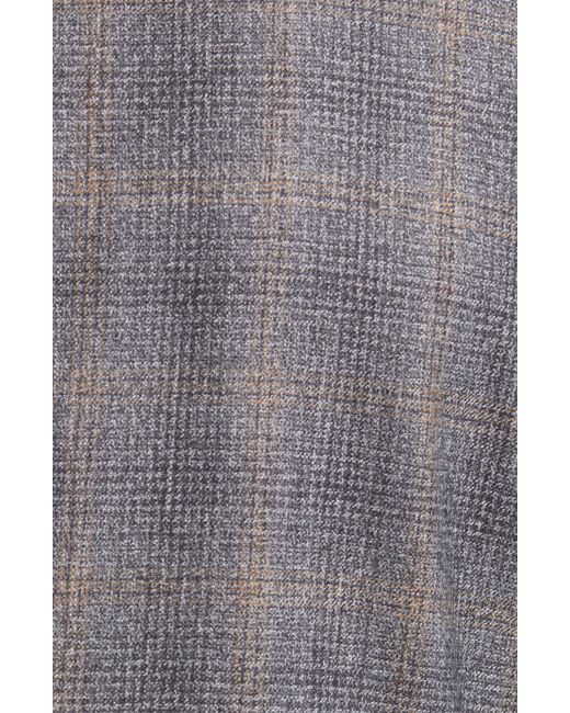 Canali Gray Kei Trim Fit Plaid Wool Sport Coat for men