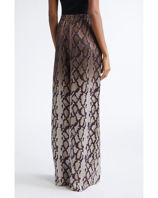 Stella McCartney Natural Snakeskin Print Satin Pajama Trousers
