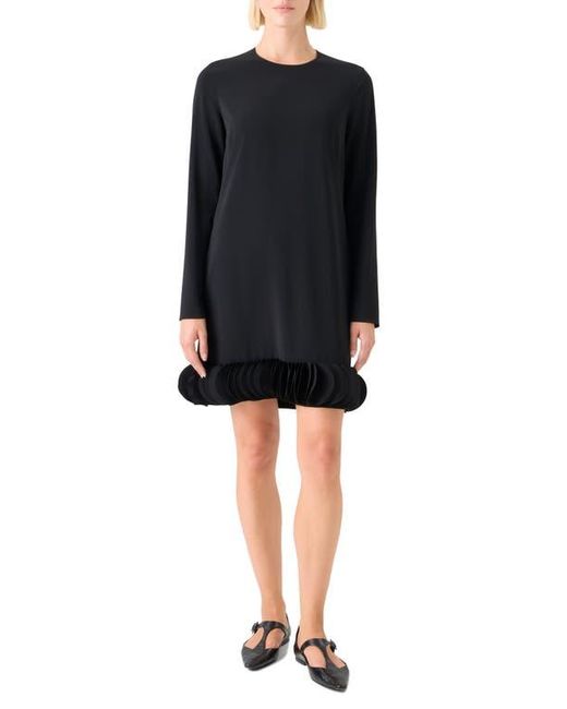 Akris Punto Long Sleeve Shift Dress With 3D Hem in Black | Lyst Akris Punto Long Sleeve Shift Dress With 3D Hem in Black | Lyst