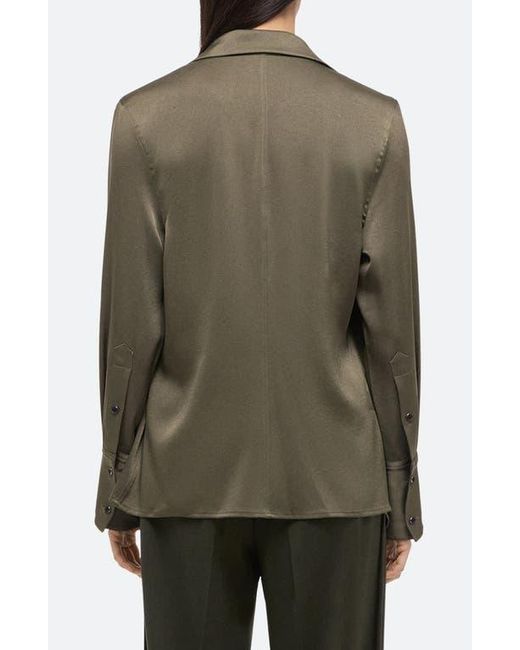 Helmut Lang Green Relax Faux Wrap Shirt