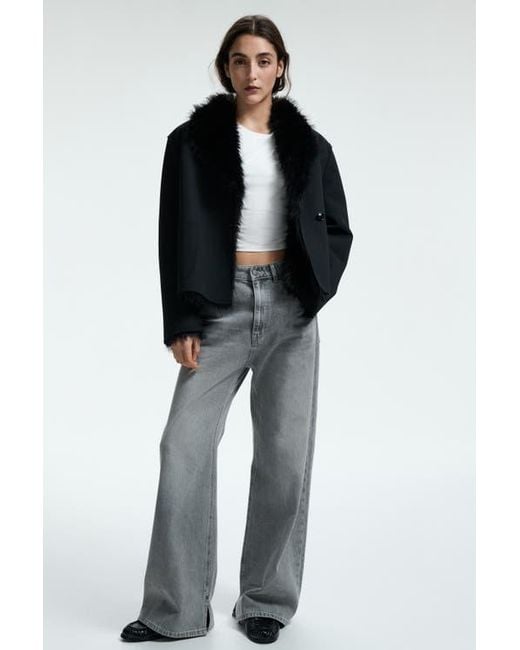 H&M Black Double-Faced Jacket