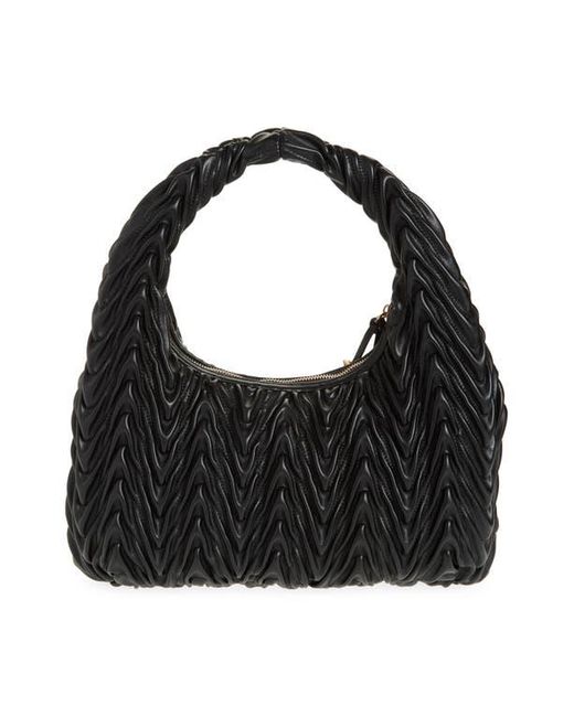 Sam Edelman Black Ari Quilted Leather Hobo Bag