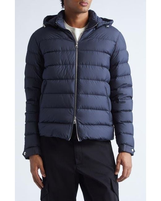 Moncler Blue Arneb Down Puffer Jacket With Removable Hood for men