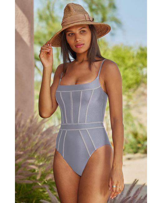 Becca Blue Color Sheen One-piece Swimsuit