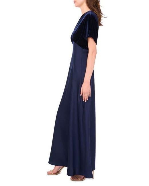 princess polly baby blue dress Cece Dolman Sleeve Velvet & Satin Dress in Blue