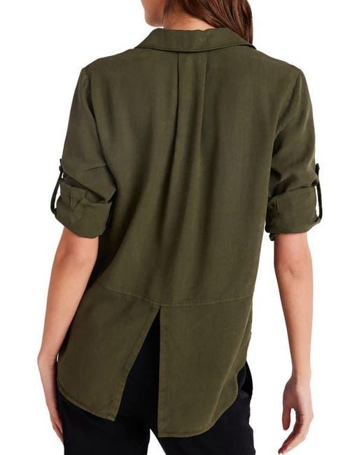 Bella Dahl Green Split Back Button-Up Shirt