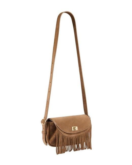 Sandro Natural Mini Mambo Suede Bag