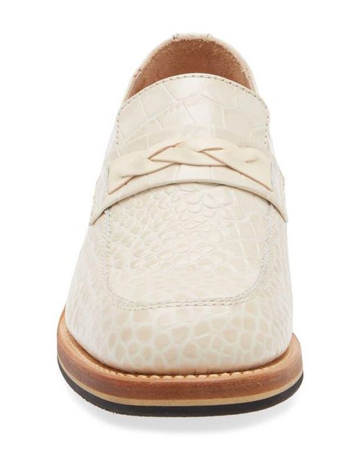 Our Legacy White Nakano Croc Embossed Leather Loafer for men