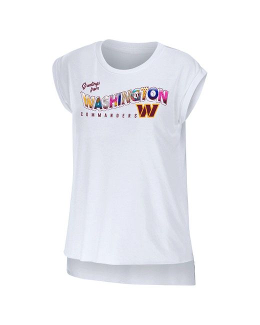 Women's WEAR by Erin Andrews White Washington Commanders Muscle Tank Top