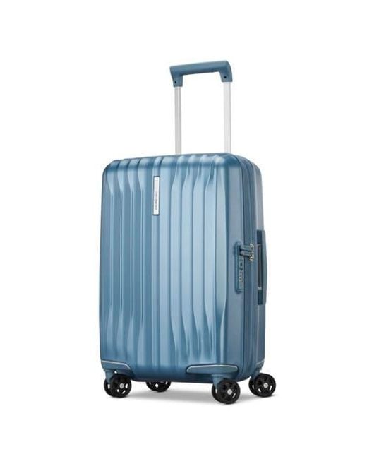 Samsonite Blue Large Checked Hardside Luggage With Spinner Wheels