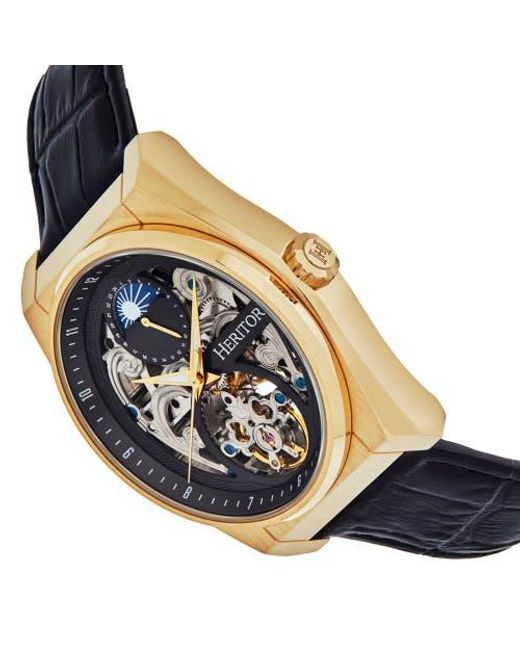 Heritor Metallic Daxton Skeleton Watch for men