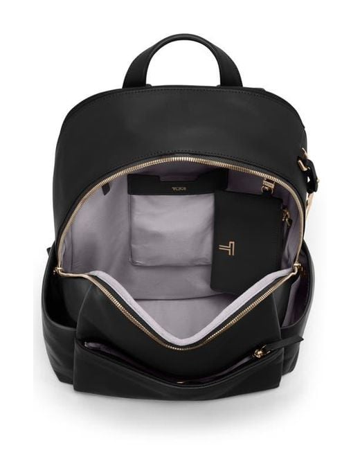 Tumi Black Raina Large Leather Backpack