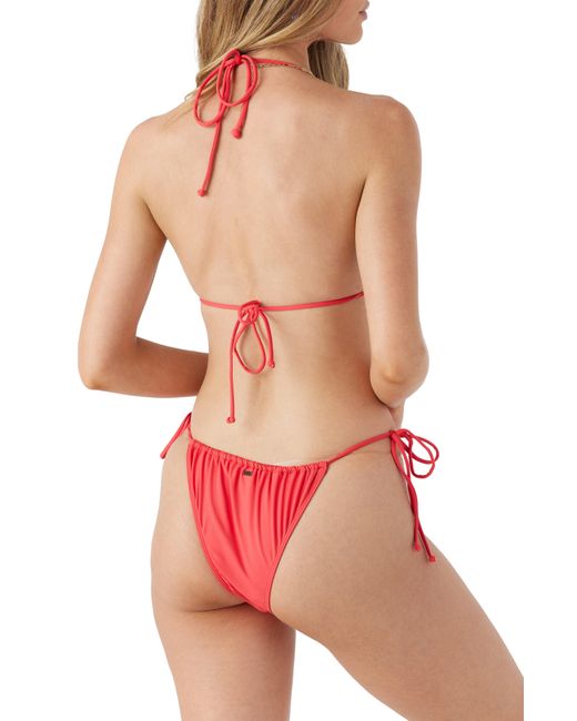 O'neill Sportswear Pink Saltwater Solids Topanga Side Tie Bikini Bottoms