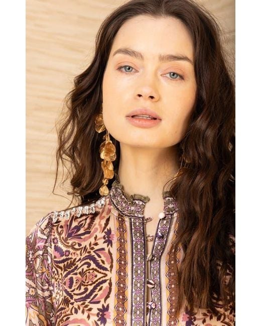 Hale Bob Natural Etta Silk Top