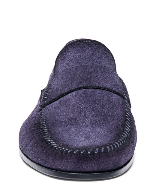 Santoni Purple Paine Suede Loafer for men