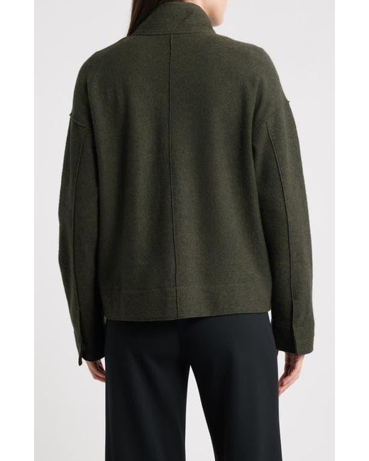 Eileen Fisher Black Boiled Wool Jacket