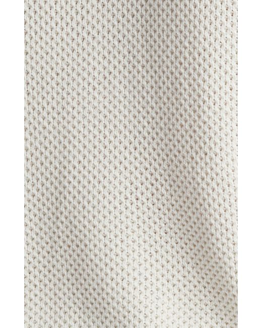 FRAME White Open Knit Cotton & Silk Polo Sweater for men