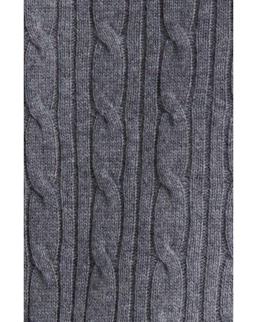 Boss Gray Hetico Cable Stitch Virgin Wool & Cashmere Sweater for men