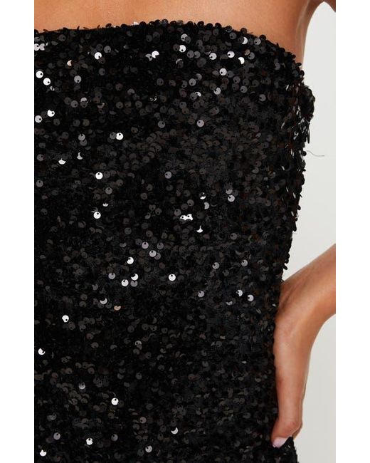 Princess Polly Women's Black Eldoni Sequin Strapless Minidress Princess Polly Women's Black Eldoni Sequin Strapless Minidress