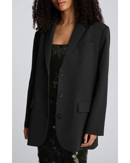 Kenneth Cole Black Three-Button Boyfriend Blazer