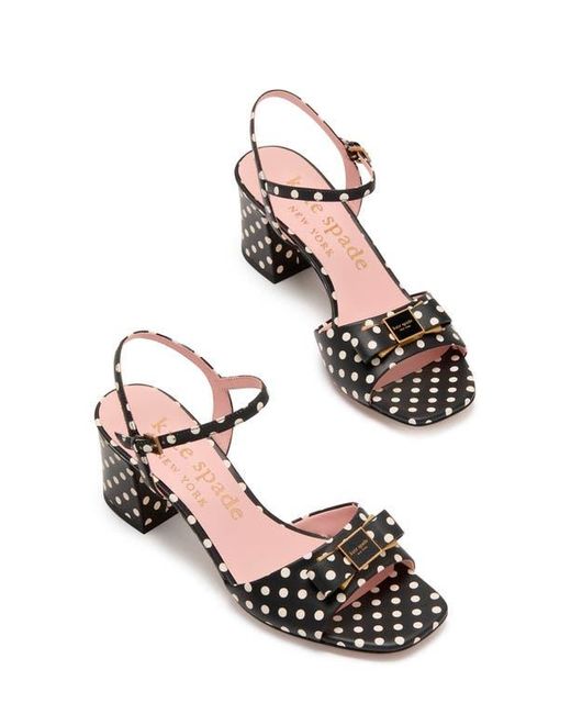 Kate Spade Black Bowdie Breezy Dot Ankle Strap Sandal