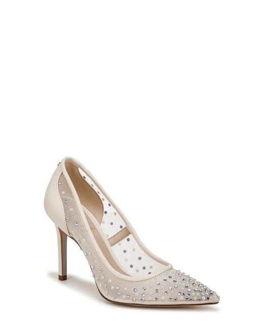 Sam Edelman White Hazel Mesh Pointed Toe Pump