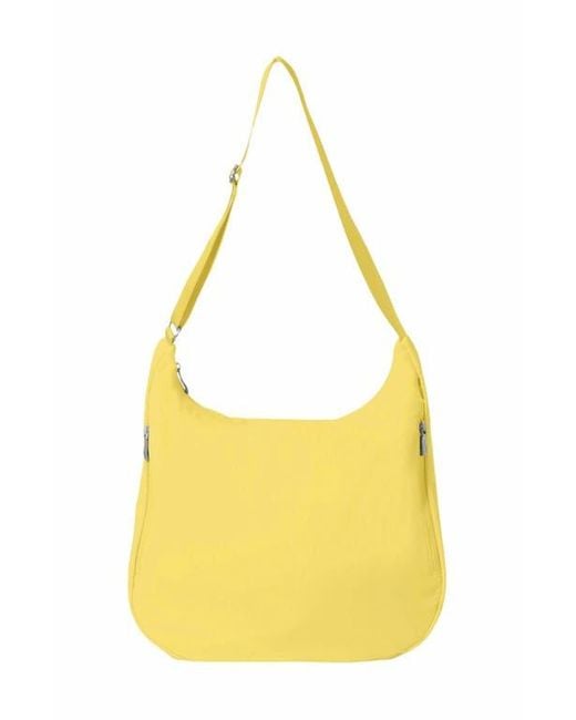 Baggallini Women's Swift Crescent Crossbody Bag - B-lite Lemon, Lightweight Hobo Purse