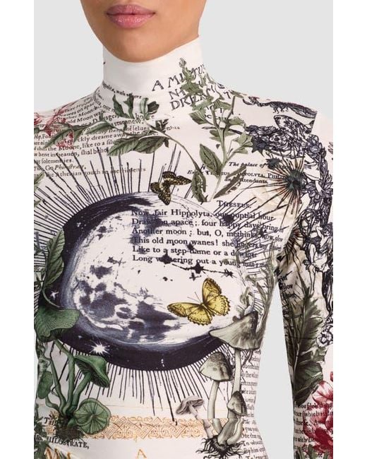 Alice + Olivia White Delaina Long-Sleeve Turtleneck Top