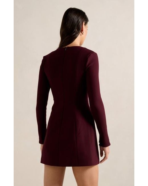 EVER NEW Ruby Long Sleeve Minidress in Red | Lyst