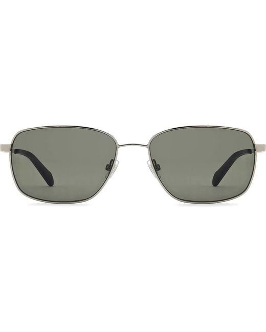 Fossil Gray 58Mm Rectangular Sunglasses for men