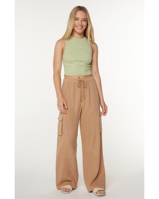 Roxy Natural Precious Cargo Beach Cotton Gauze Pants