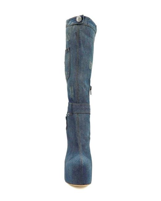 Zigi Blue Candida Platform Knee High Boot