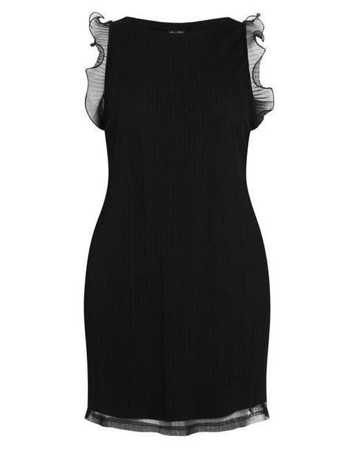 City Chic Black Kezia Mesh Overlay Cocktail Dress