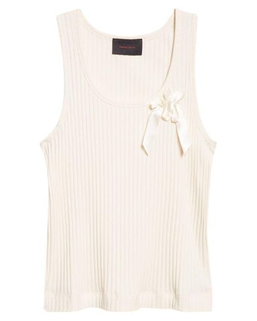 Simone Rocha Natural Ribbon Daisy Ribbed Tank for men