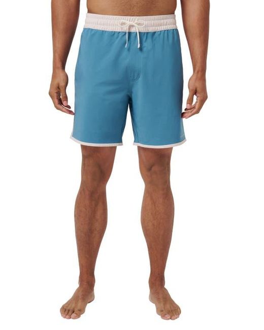 Travis Mathew Blue Lost Cave Swim Trunks for men