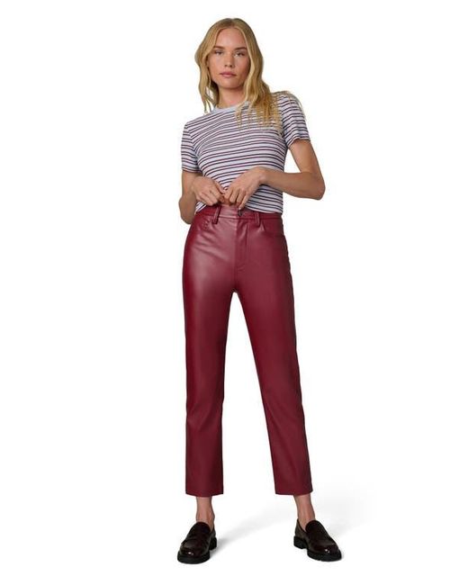 Joe's Jeans Red Lyra Slim Ankle Faux Leather Pants