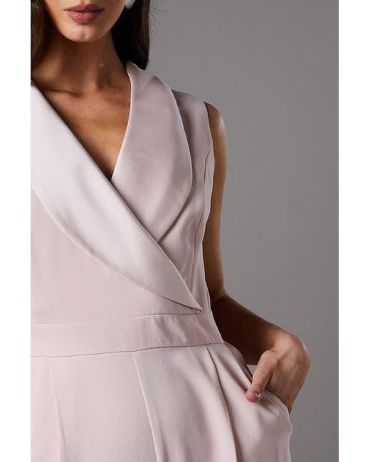 Coast Pink Crepe V-Neck Wrap Wide Leg Jumpsuit