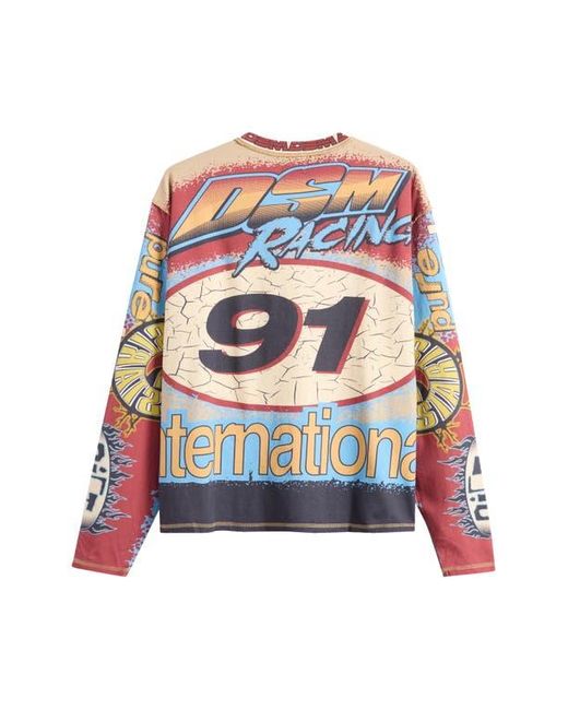 DIET STARTS MONDAY Multicolor Mx Racing Long Sleeve Cotton Graphic Print T-Shirt for men