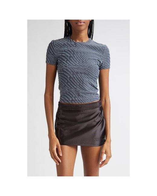 Alexander Wang Blue Logo Jacquard Baby Tee