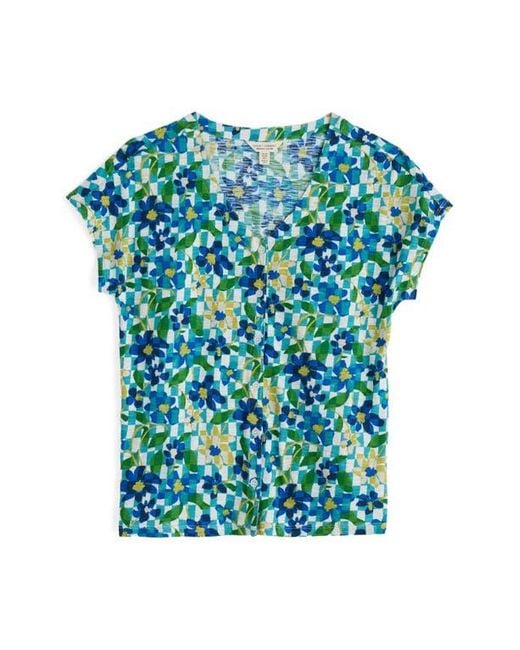 Seasalt Cornwall Blue Studio Glass Organic Cotton Button-Up Top