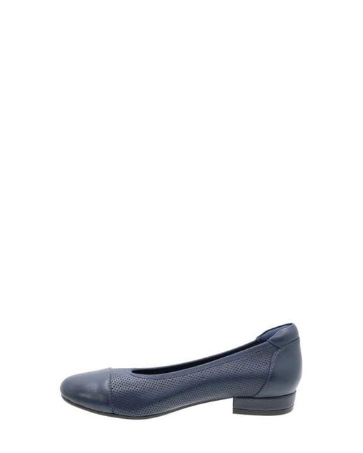David Tate Blue Newton Cap Toe Flat