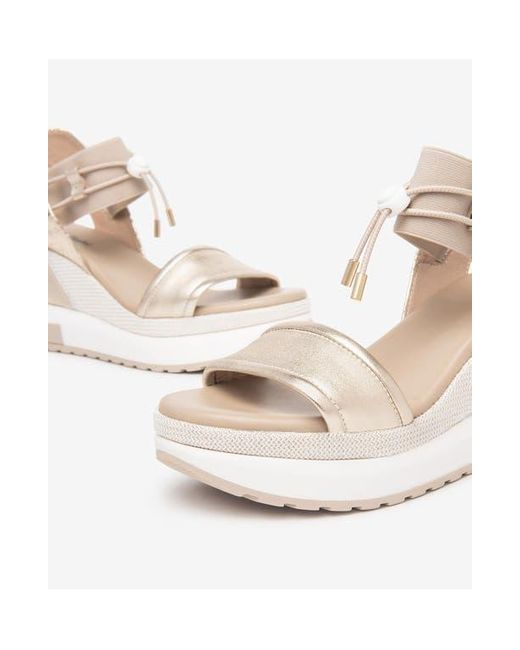 Nero Giardini White Bungee Platform Wedge Sandal