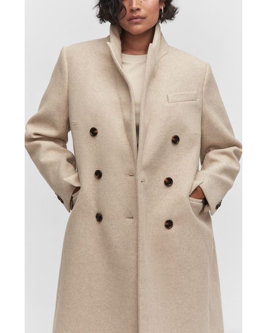 Mango Natural Double Breasted Coat