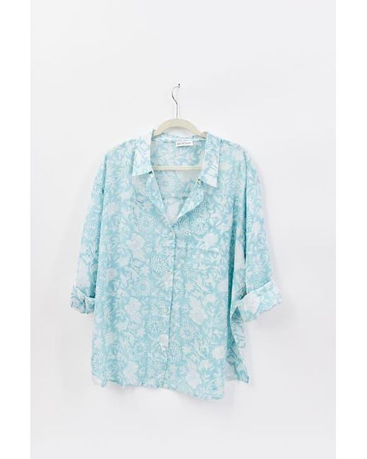 Hat Attack Blue Printed Beach Shirt