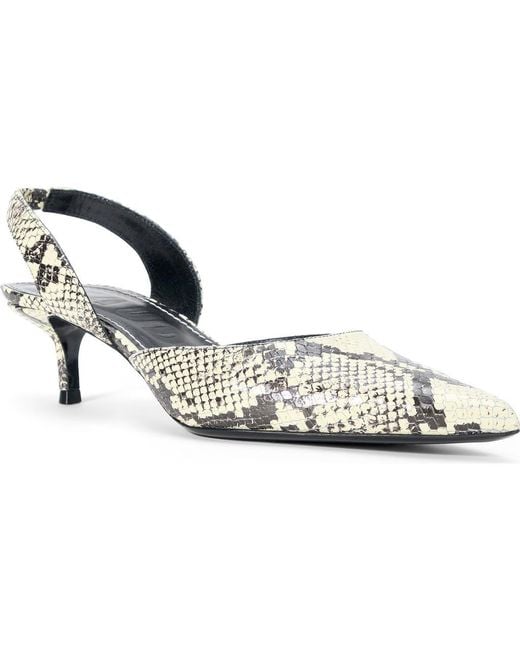 Staud Metallic Sebastian Slingback Pointed Toe Kitten Heel Pump