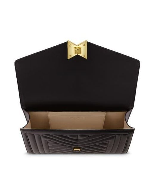 Mac Duggal Black Chain Quilted Napa Leather Handbag