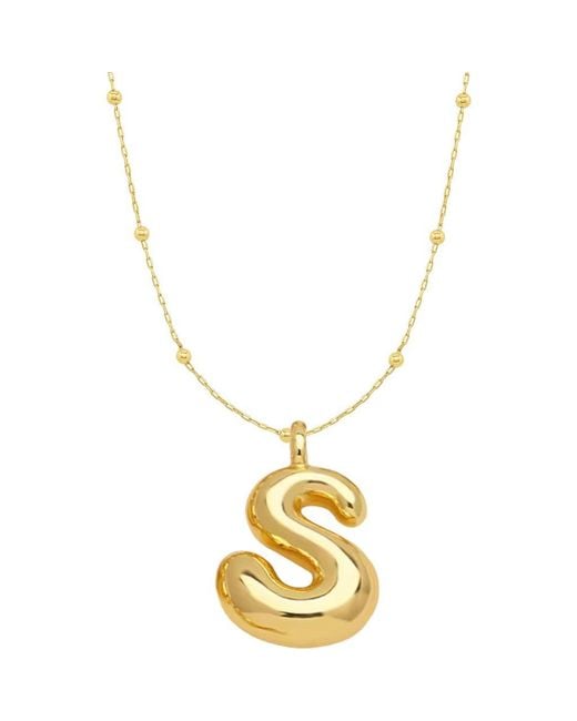 Emma Rae Metallic 14K Plated Bubble Initial Pendant Necklace