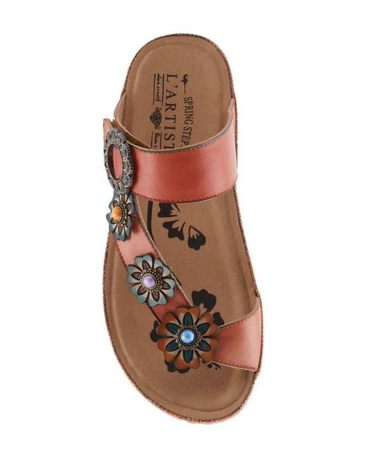 Spring Step Orange Blissbloom Platform Wedge Flip Flop